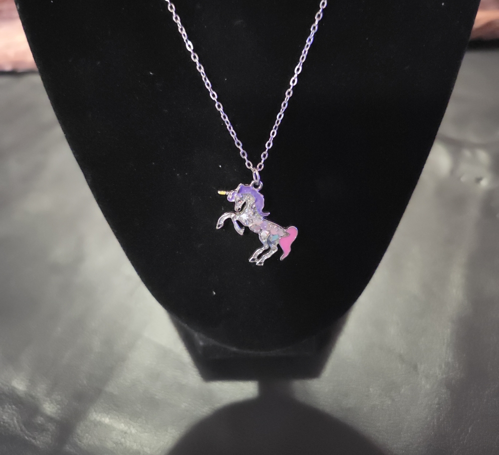 Unbranded Pink & Purple Unicorn Pendant Necklace